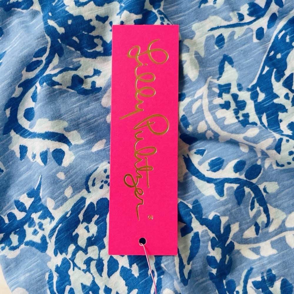 Lilly Pulitzer Dev Knit Top Blue Peri Turtley Awesome Sleeveless Tank sz XL NEW - Picture 7 of 10